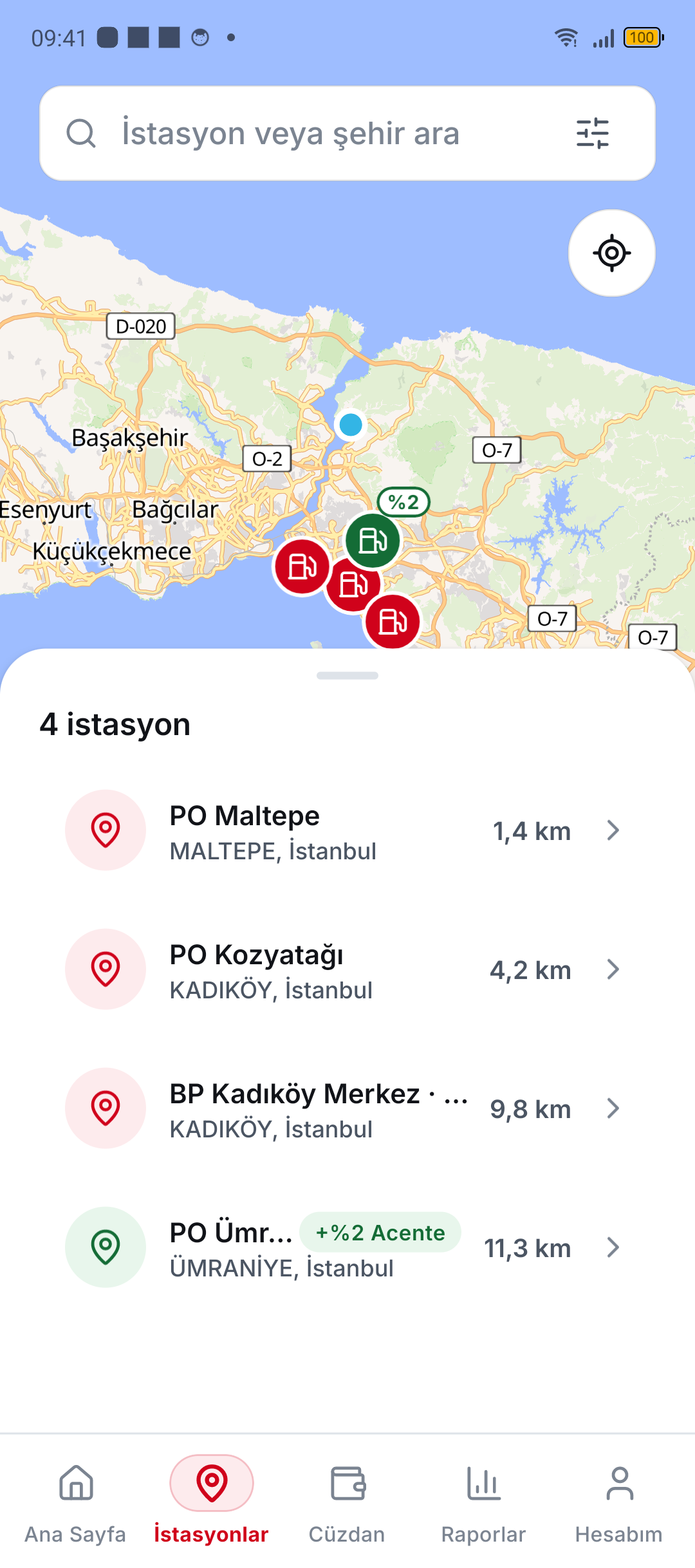 FLEVO anlaşmalı istasyon haritası ve istasyon listesi